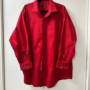 Van Heusen Bold Red Casual Button Down Shirt